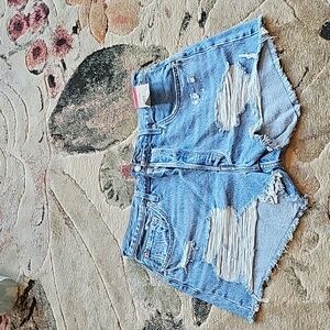 Levi's 501 distressed denim shorts